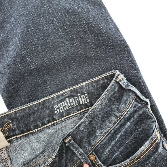 Silver Santorini Jeans Womens Size 30 Straight Leg Low‎ Rise Dark Wash 32 X 26 - Picture 6 of 10